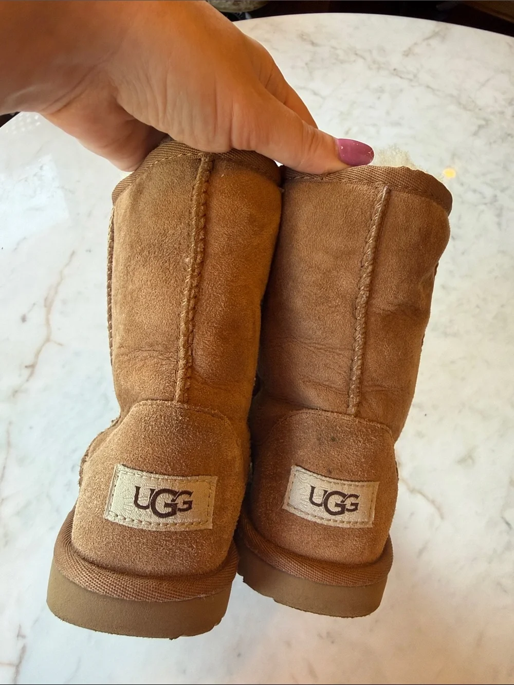 Kids Ugg Chestnut Suede Shearling Boots